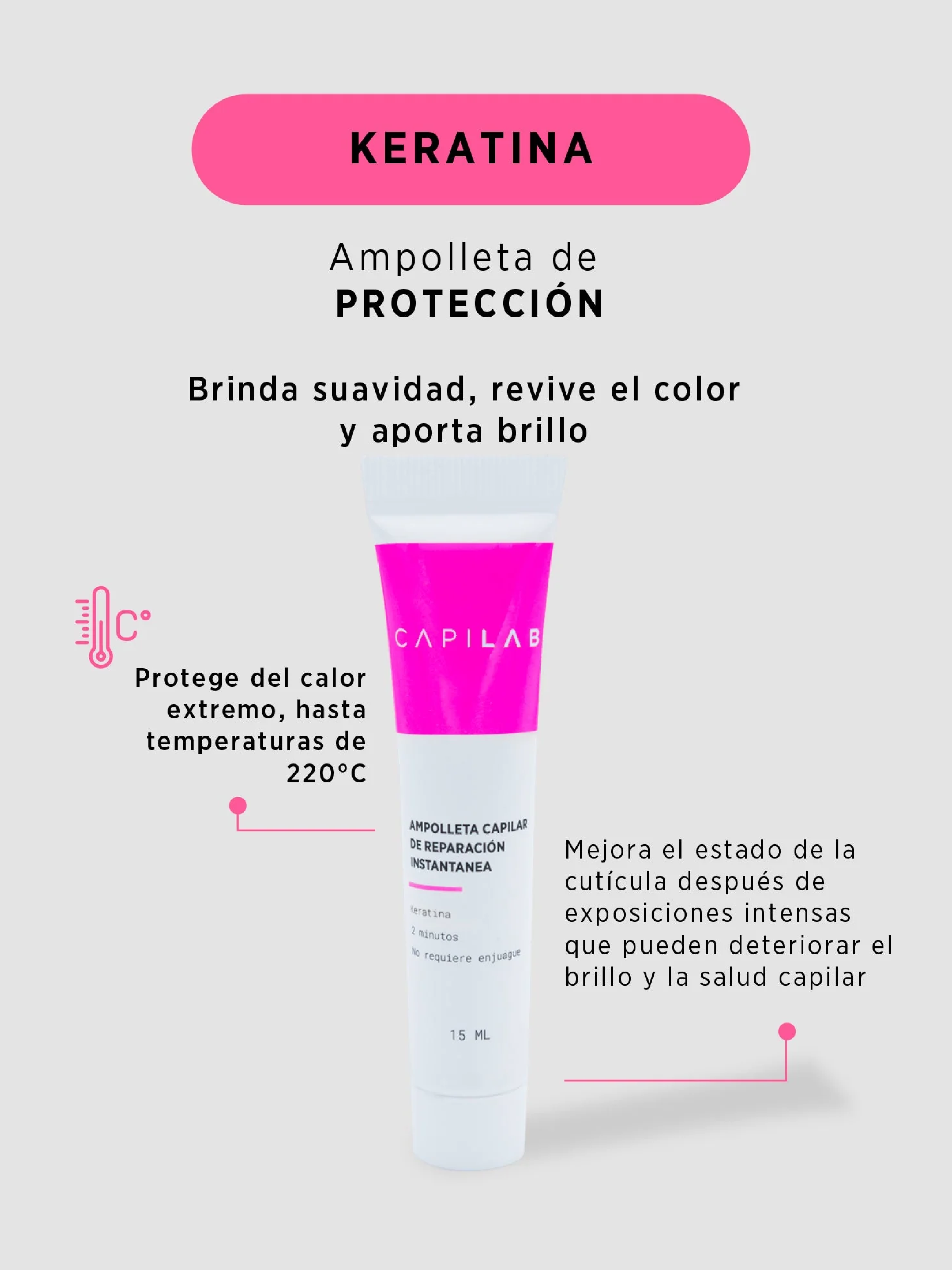Ampolleta de Reparación Instantánea de Keratina